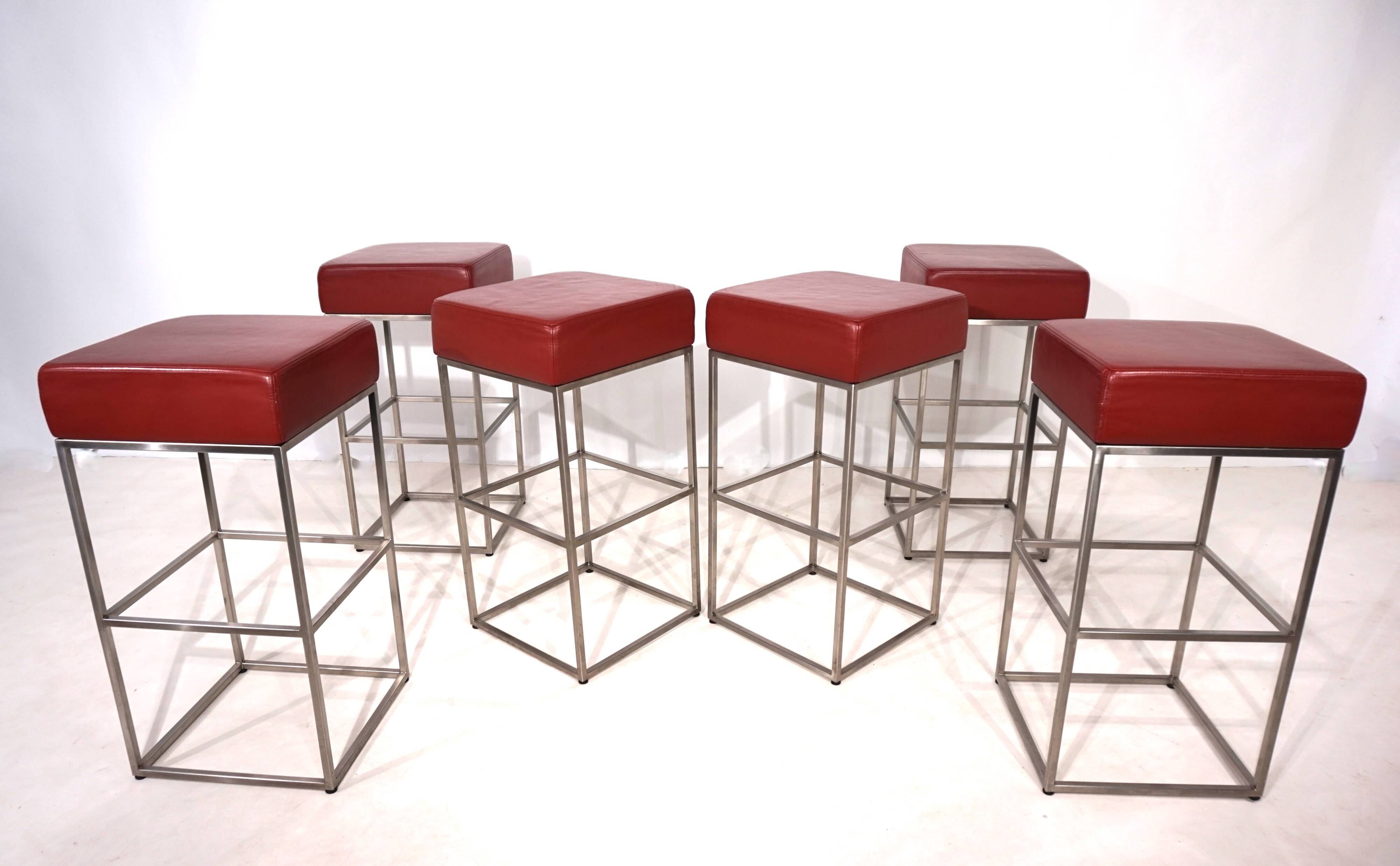 Ensemble de 6 tabourets de bar De Sede DS 218/55 par Paolo Piva, 2000
