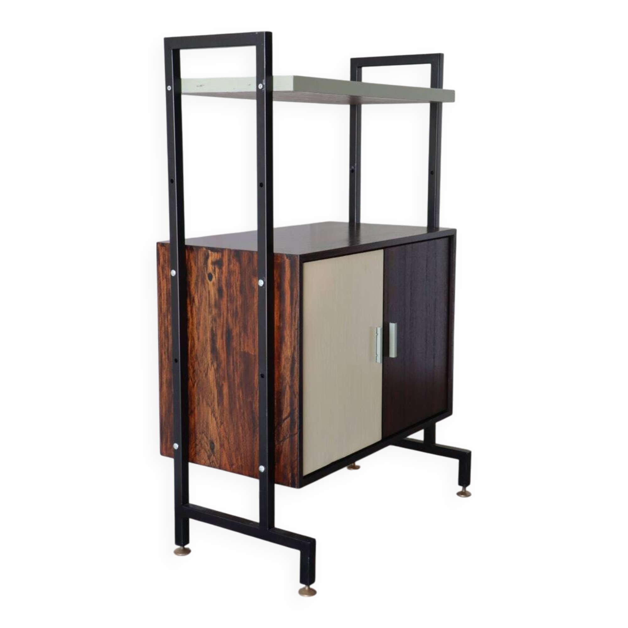 Vintage modular storage unit in wood and metal - 1960
