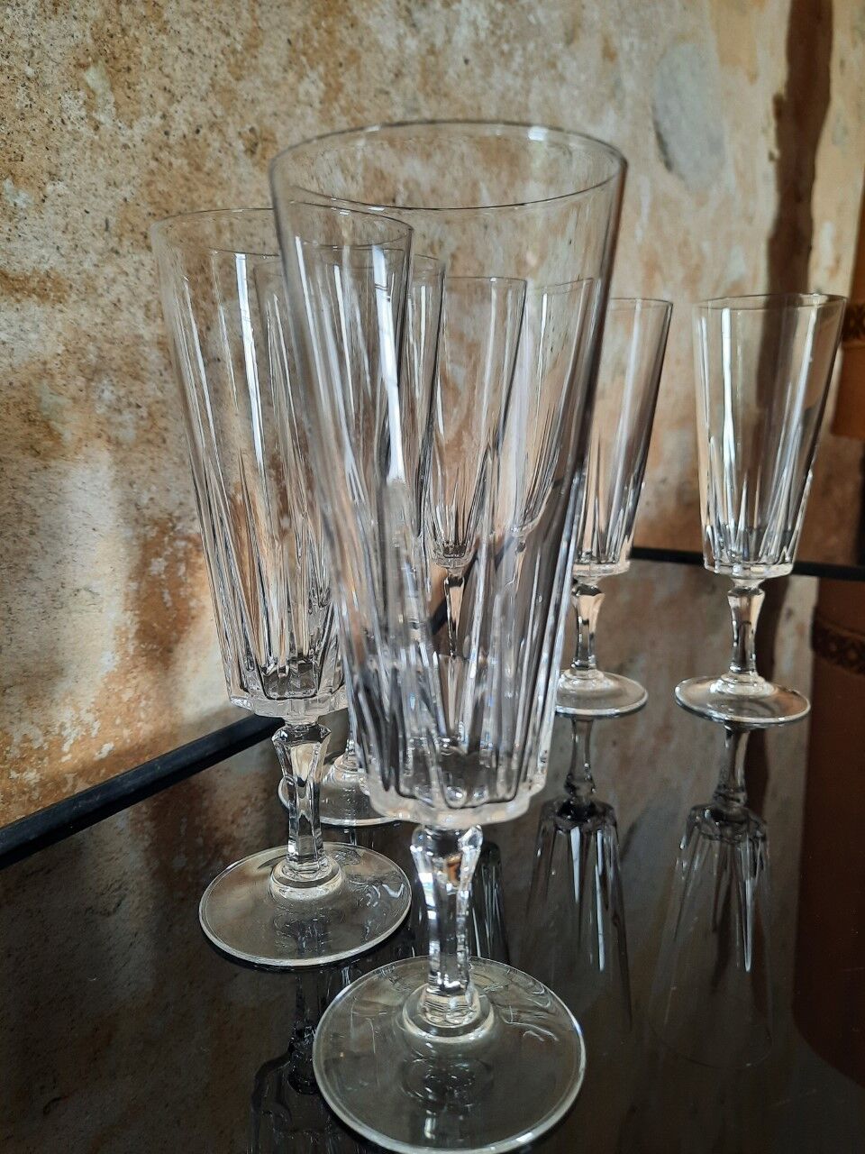 Set of 6 champagne flutes