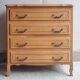 Louis XV style chest of drawers, in blond wood, vintage 60s