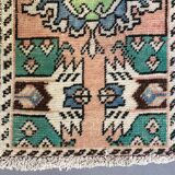 Small Vintage Turkish Rug 87x56 cm, Short Runner, Tribal, Shabby, Mini Carpet