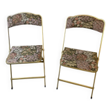 Folding chairs with floral pattern