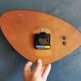 Vintage silent asymmetrical wall pendulum clock "Purple green pink flowers"