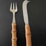 Bamboo handle cheese serving cutlery