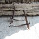 Antique Fleur de Lys Cast Iron Andirons