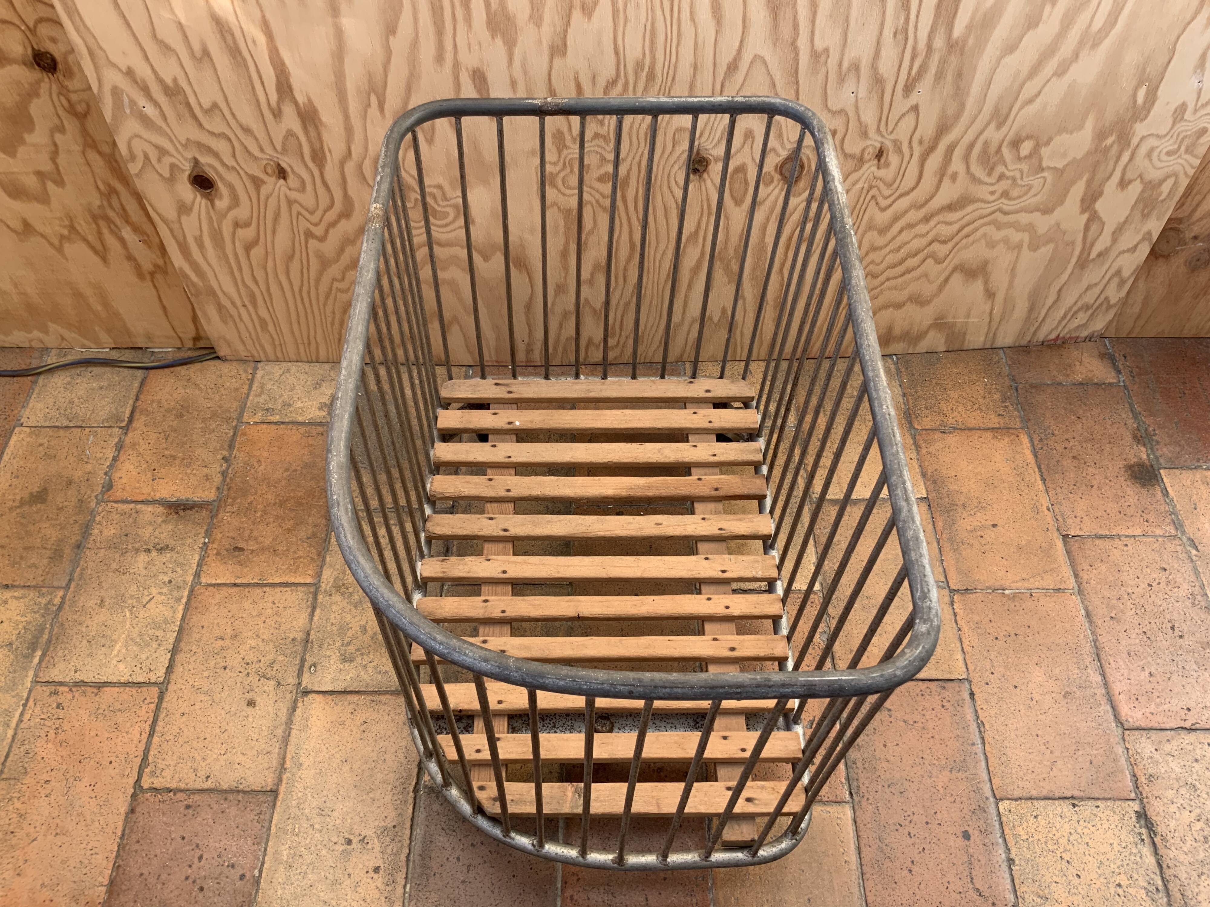 Vintage metal industrial trolley