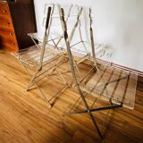 Set of 4 plexiglass folding chairs by Yonel Lebovici and Bernard Berthet 1970