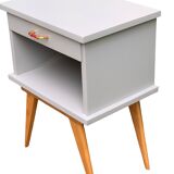 Pair of vintage 1950s compass foot bedside tables