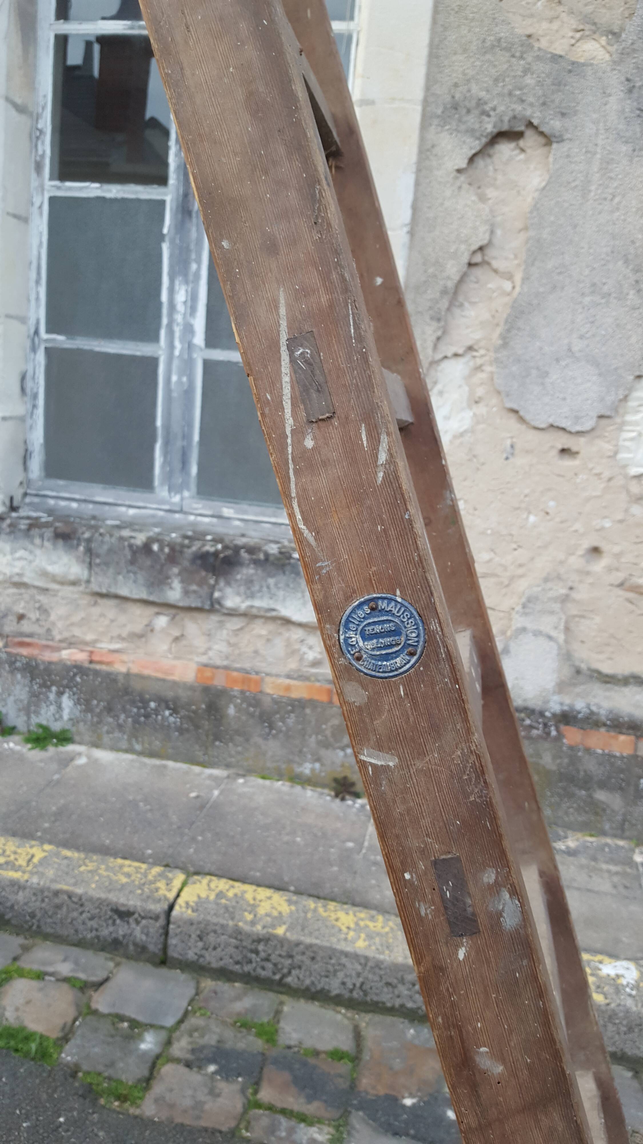 Large double wood ladder