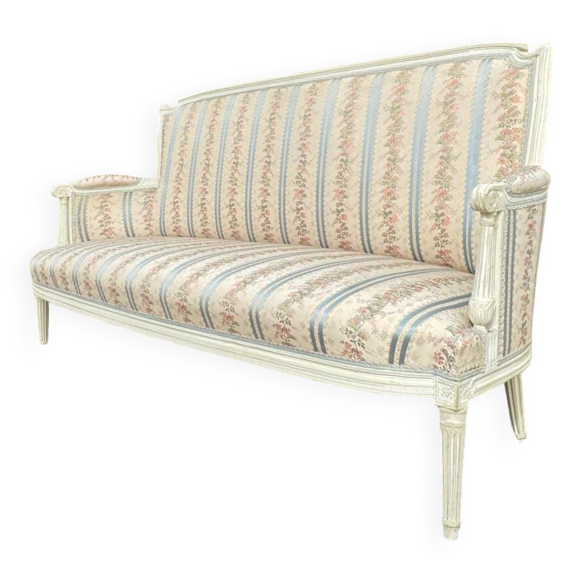 Large Sofa In Painted Wood From Louis XVI XVIII Eme Century