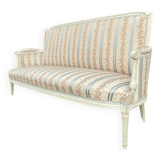 Large Sofa In Painted Wood From Louis XVI XVIII Eme Century