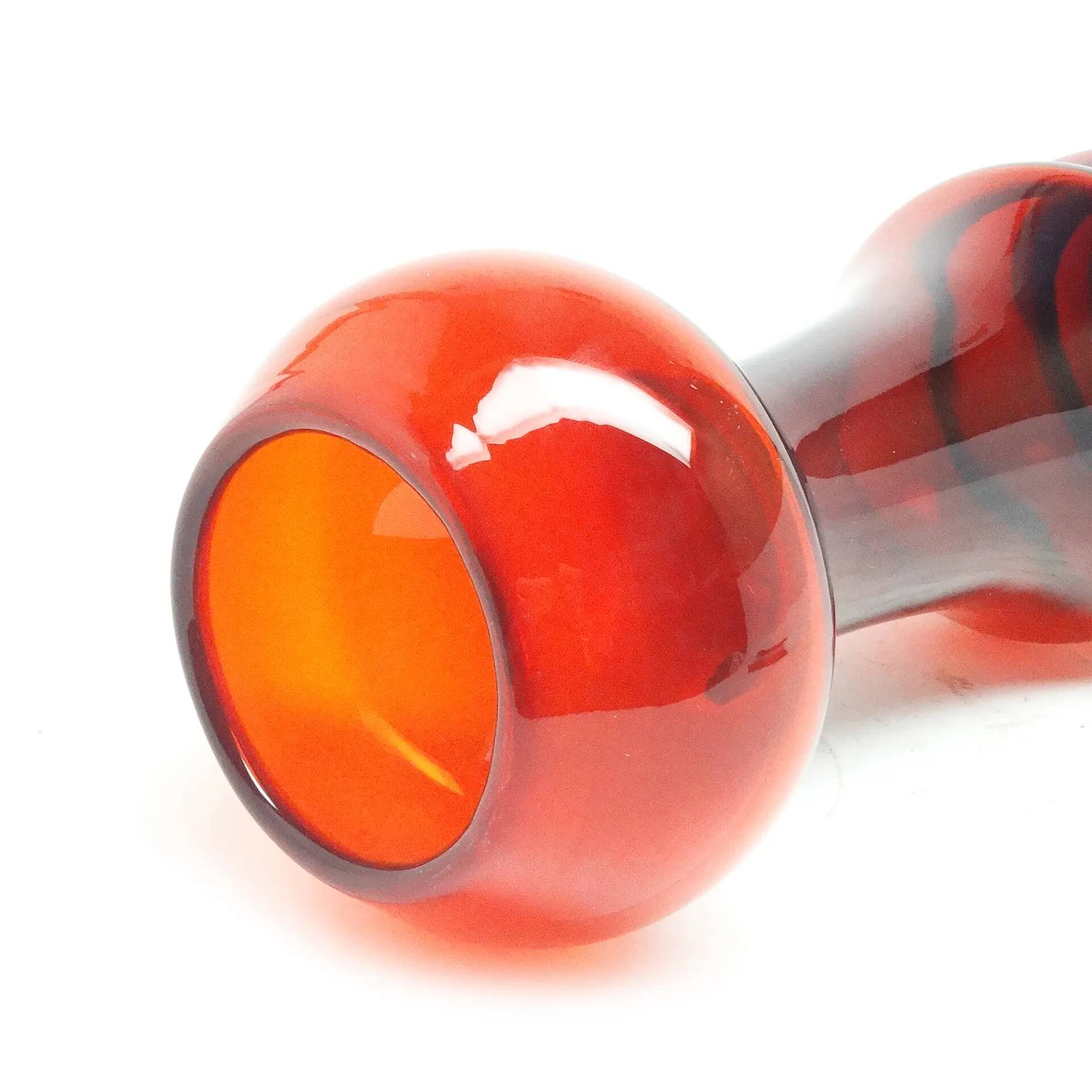 Giraffe vase, postmodernism, glass, design by K. Krawczyk, Huta Sudety, Poland, 1970s