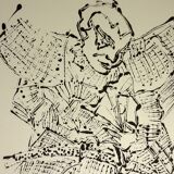 Alain le yaouanc (born in 1940), untitled, 1993. monotype drawing with black gouache.