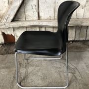 Old chair design drabert sm400k metal + plastic shell black vintage