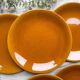 6 Vintage Longchamp amber earthenware plates, France 1970