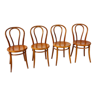 Chaises de salle à manger vintage en bouleau courbé années 1960