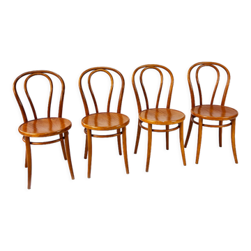 Chaises de salle à manger vintage en bouleau courbé années 1960