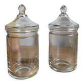 Set of 2 apothecary glass jars