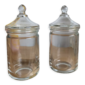 Set of 2 apothecary glass jars