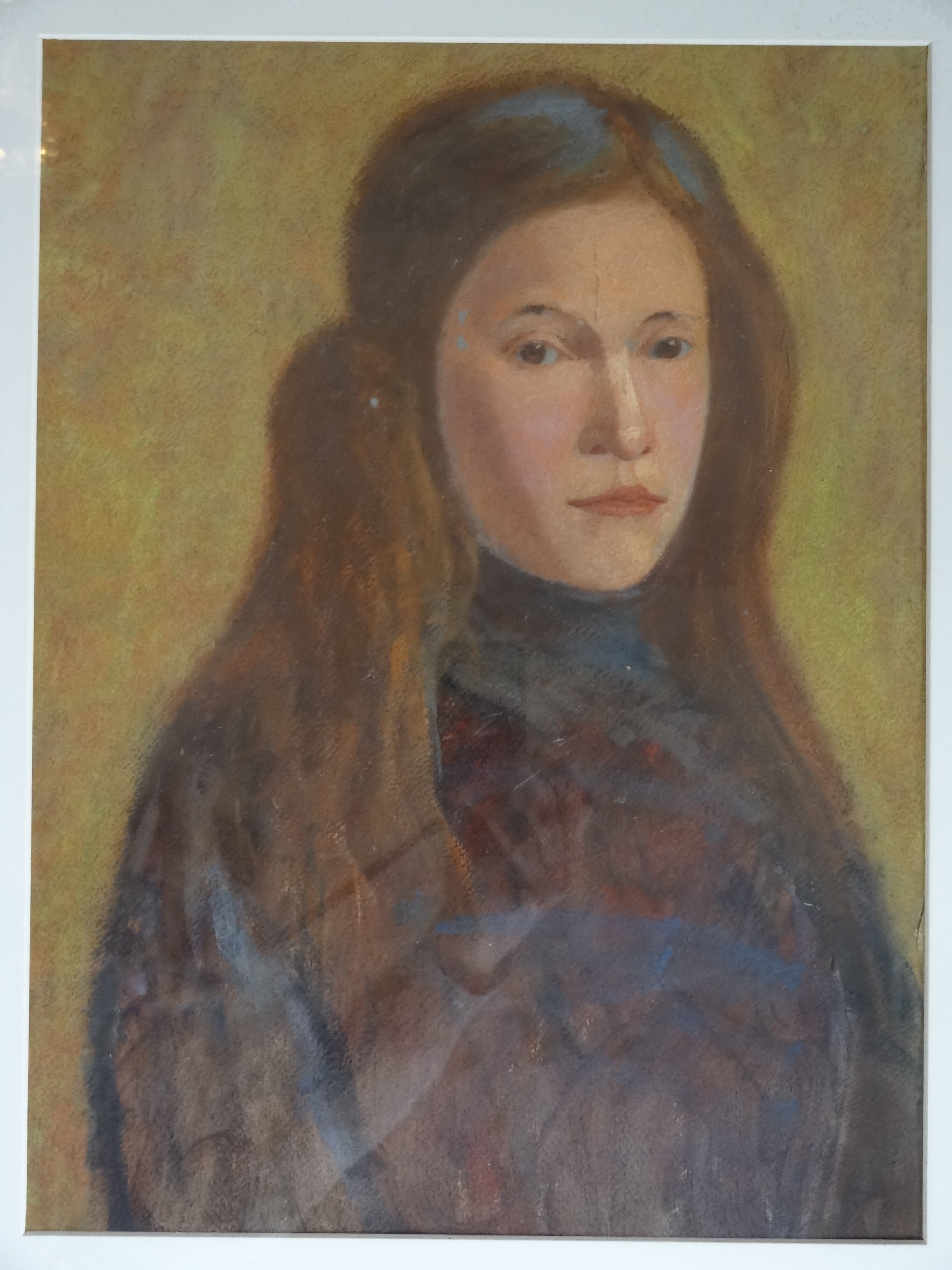 Portrait of a young girl, oil on cardboard 44 x 54 cm