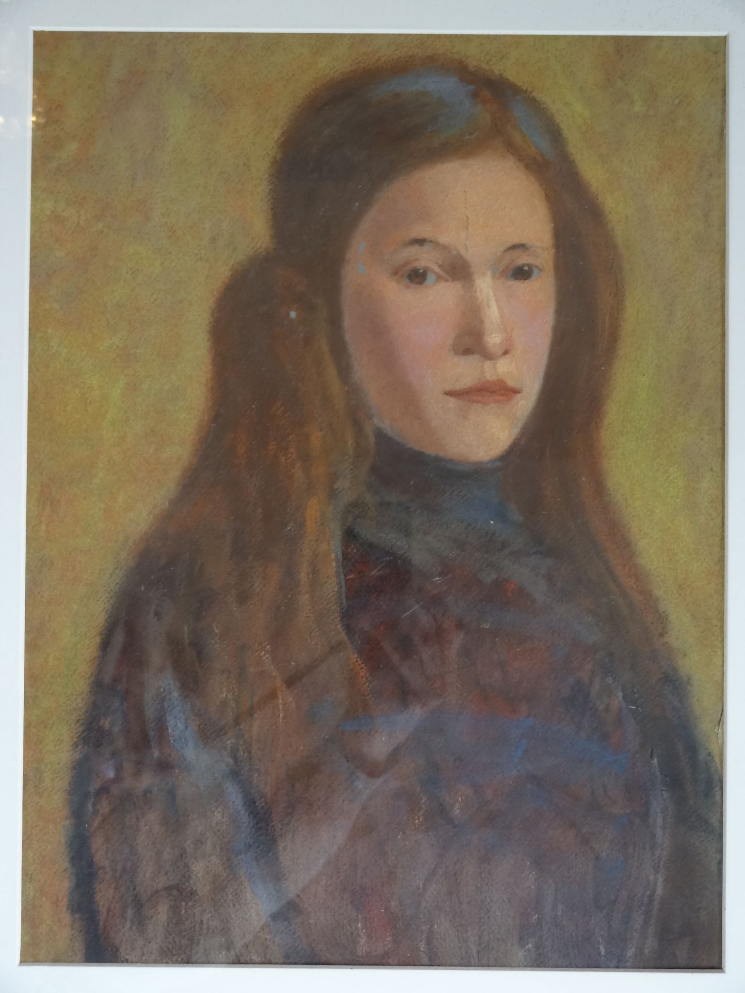 Portrait of a young girl, oil on cardboard 44 x 54 cm