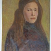 Portrait of a young girl, oil on cardboard 44 x 54 cm
