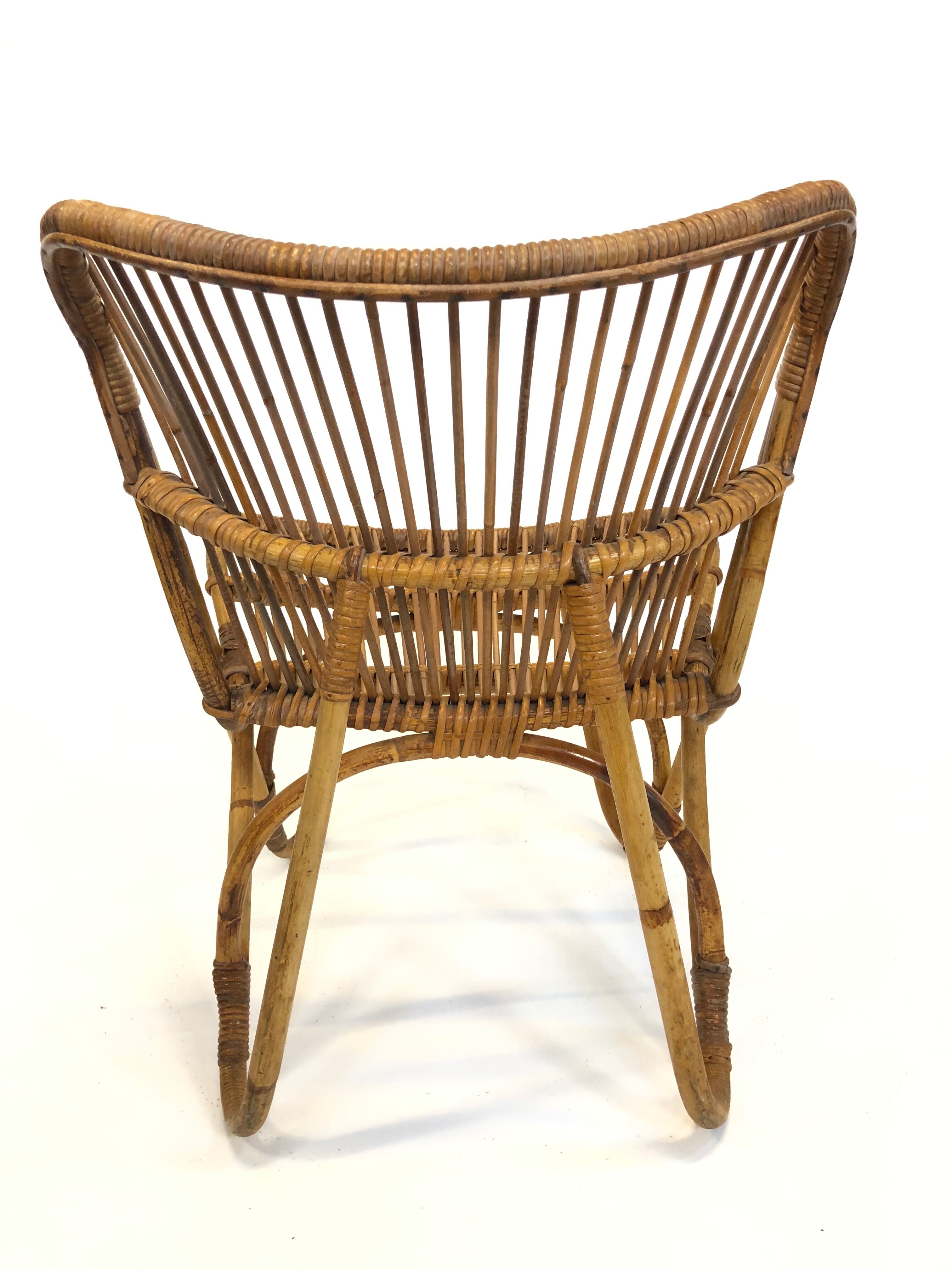 Rohe Noordwolde rattan chair, 1960, Netherlands