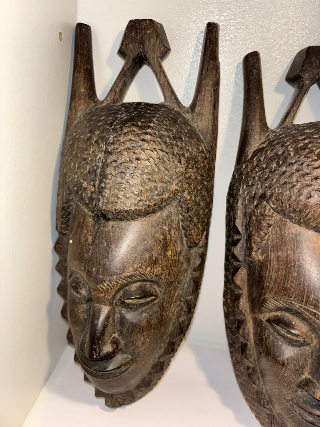 Paire de masques ancien collection art africain