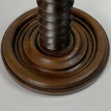 Brutalist Wood Turned Wine Press Side Table in the style of Charles Dudouyt