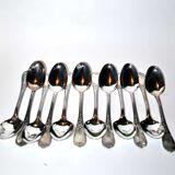 Series of 12 vintage tablespoons in silver metal ercuis