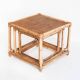 Ensemble de trois tables gigognes vintage en cannage. France, années 60