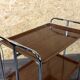 1960s 1970s Serving Cart Dinette Side Table Space Age Design Chrome Brown