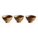 Set of 3 vintage mini bowls on foot, stoneware on pedestal H9 D10.