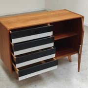 U-458 black and white sideboard by Jiri Jiroutek for Interier Praha
