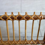 Rattan magazine holder bamboo 70s