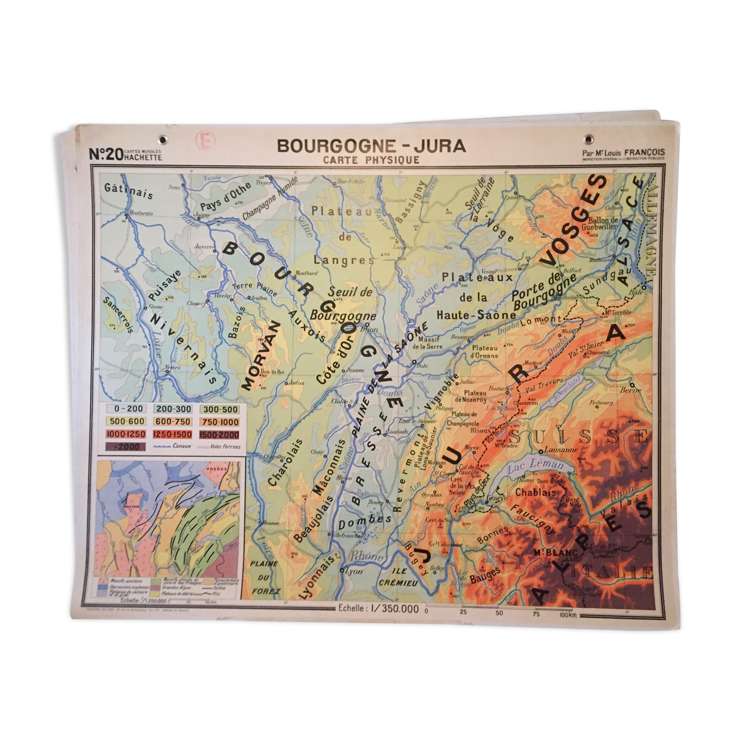 Carte d’école Bourgogne et Jura