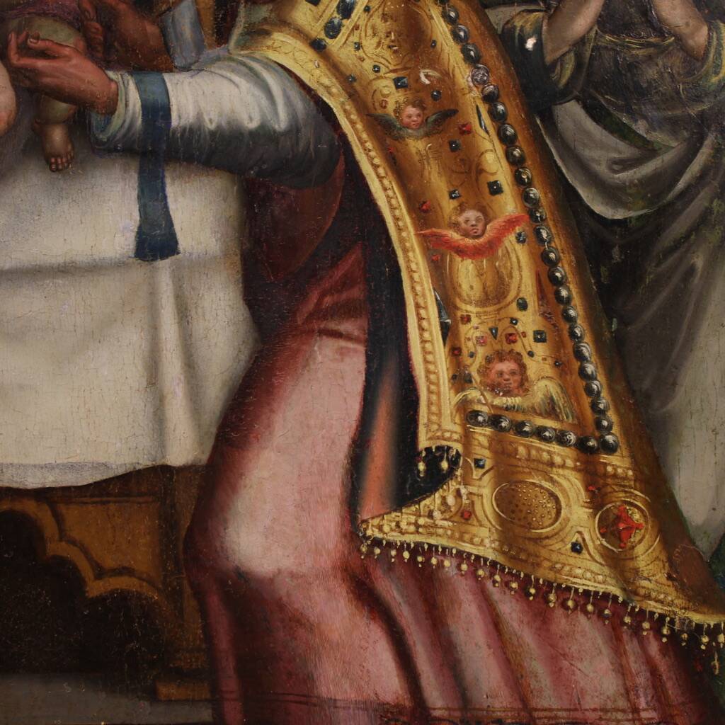 Great 16th-century Italian painting on panel, The Circumcision of Jesus