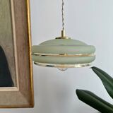 Suspension in green granite glass with gold edging - 4 copies in stock
