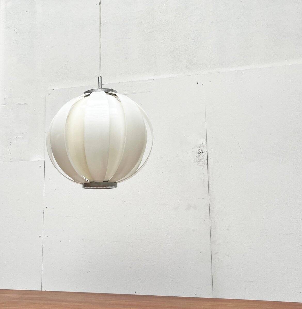 Mid-century space age lamellaire moon pendant lamp from the 1960s.