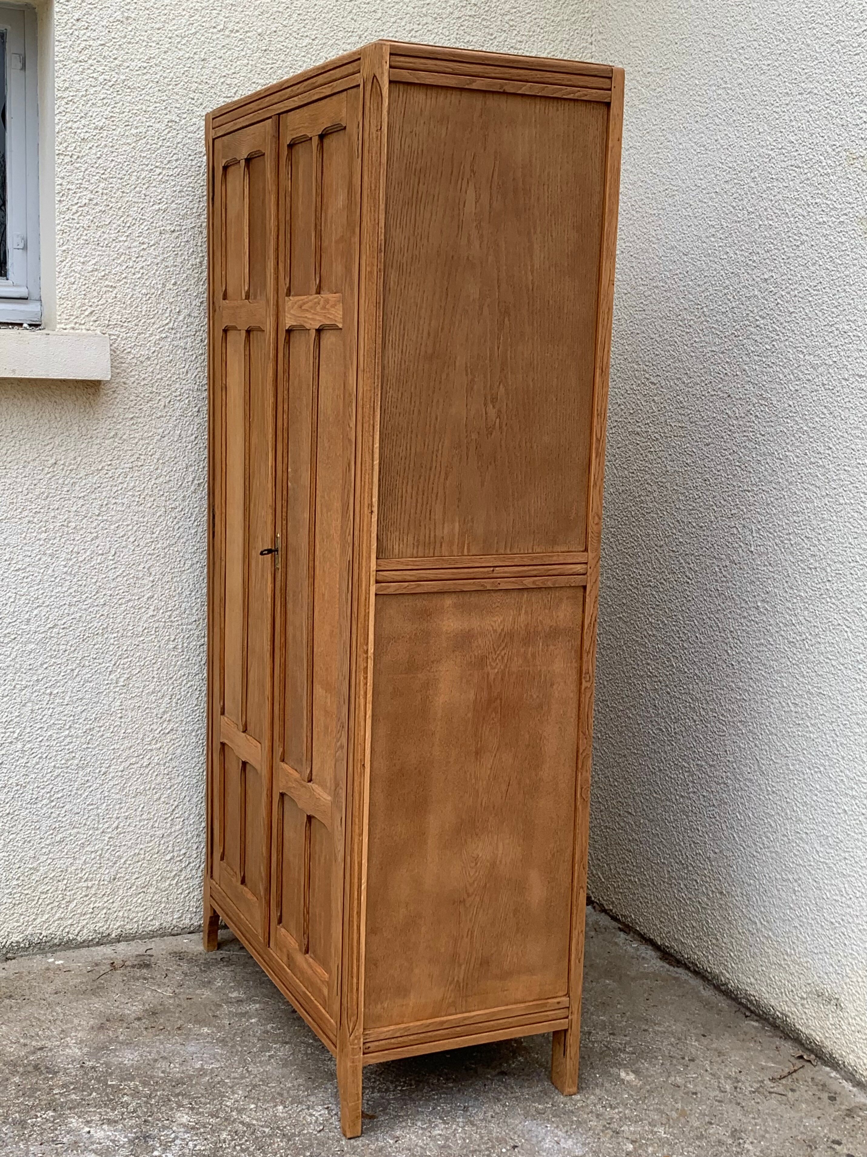 Parisian wardrobe paneled 1930 raw wood