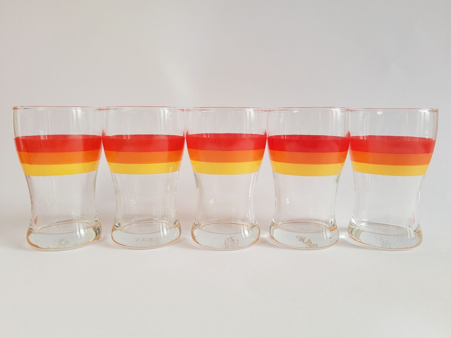 Set of 5 glasses with advertising aperitifs Vabé 1970 vintage