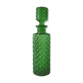 Vintage carafe in green glass crosses with cap 1 liter