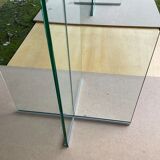 Dining table 70-80s in granite and tempered glass