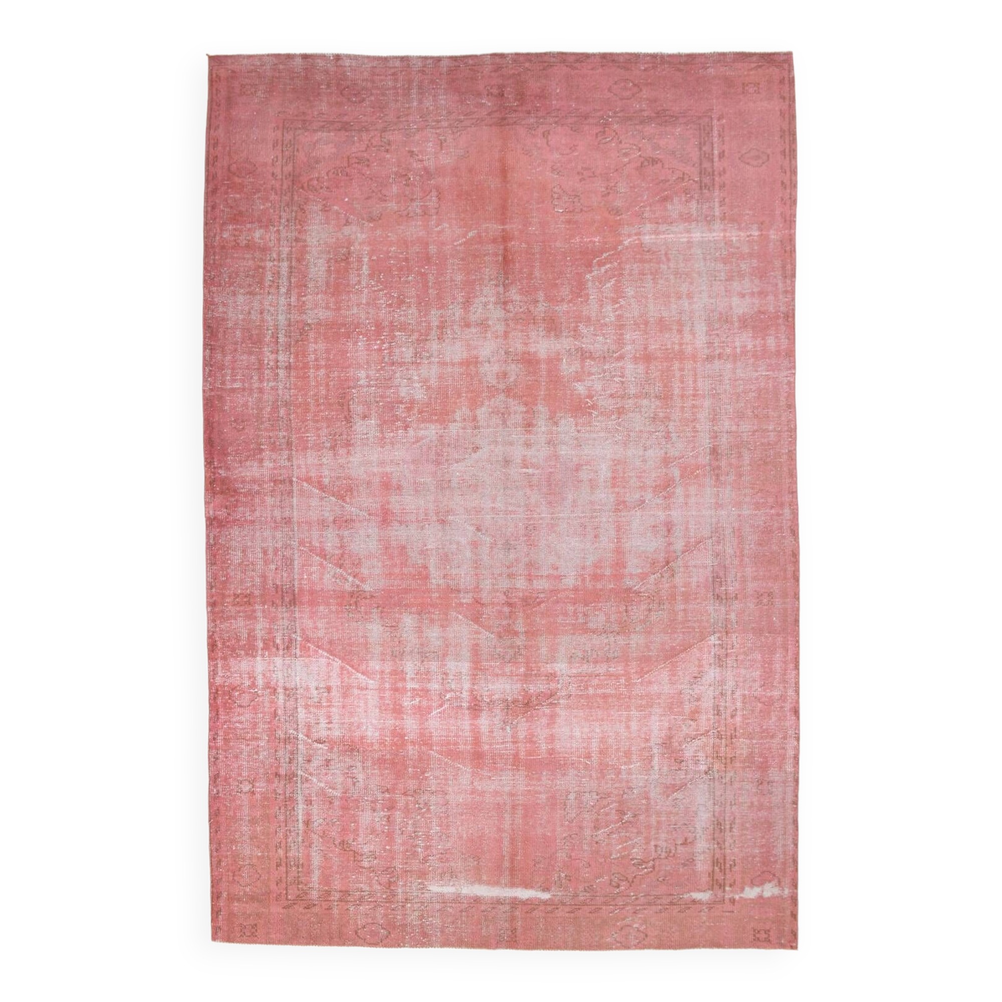 7x10 Blush Pink Vintage Rug, 216x304Cm