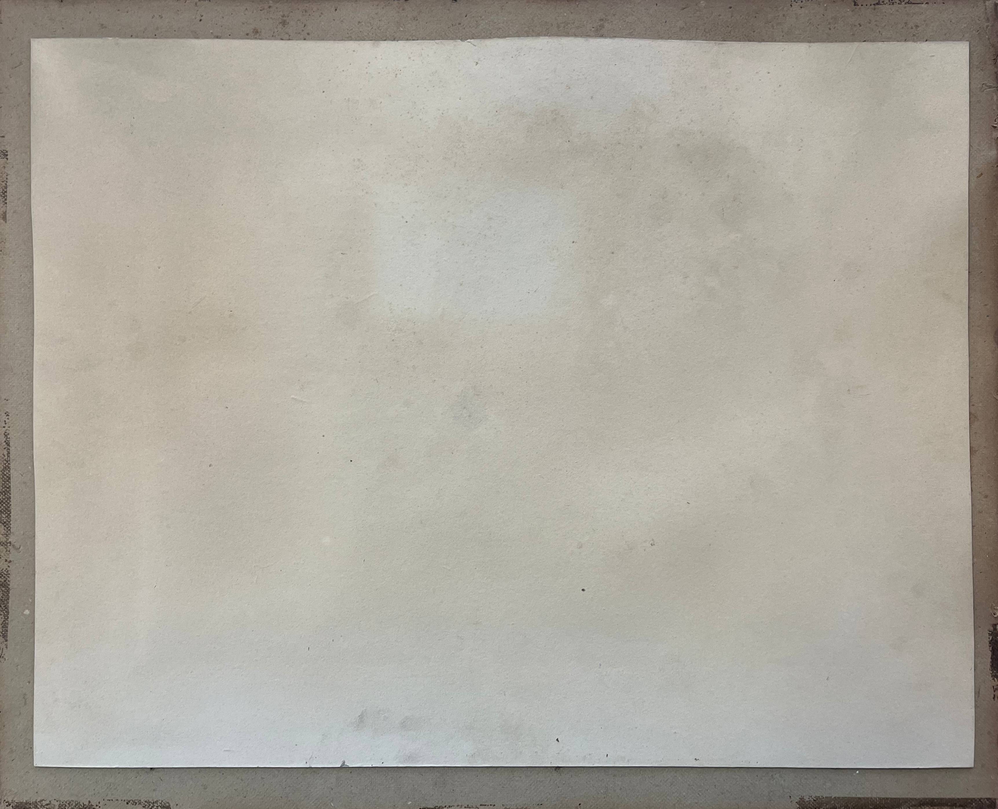 Watercolor painting by Eduard Heller (born in 1852) "Wooded Landscape in a Village"