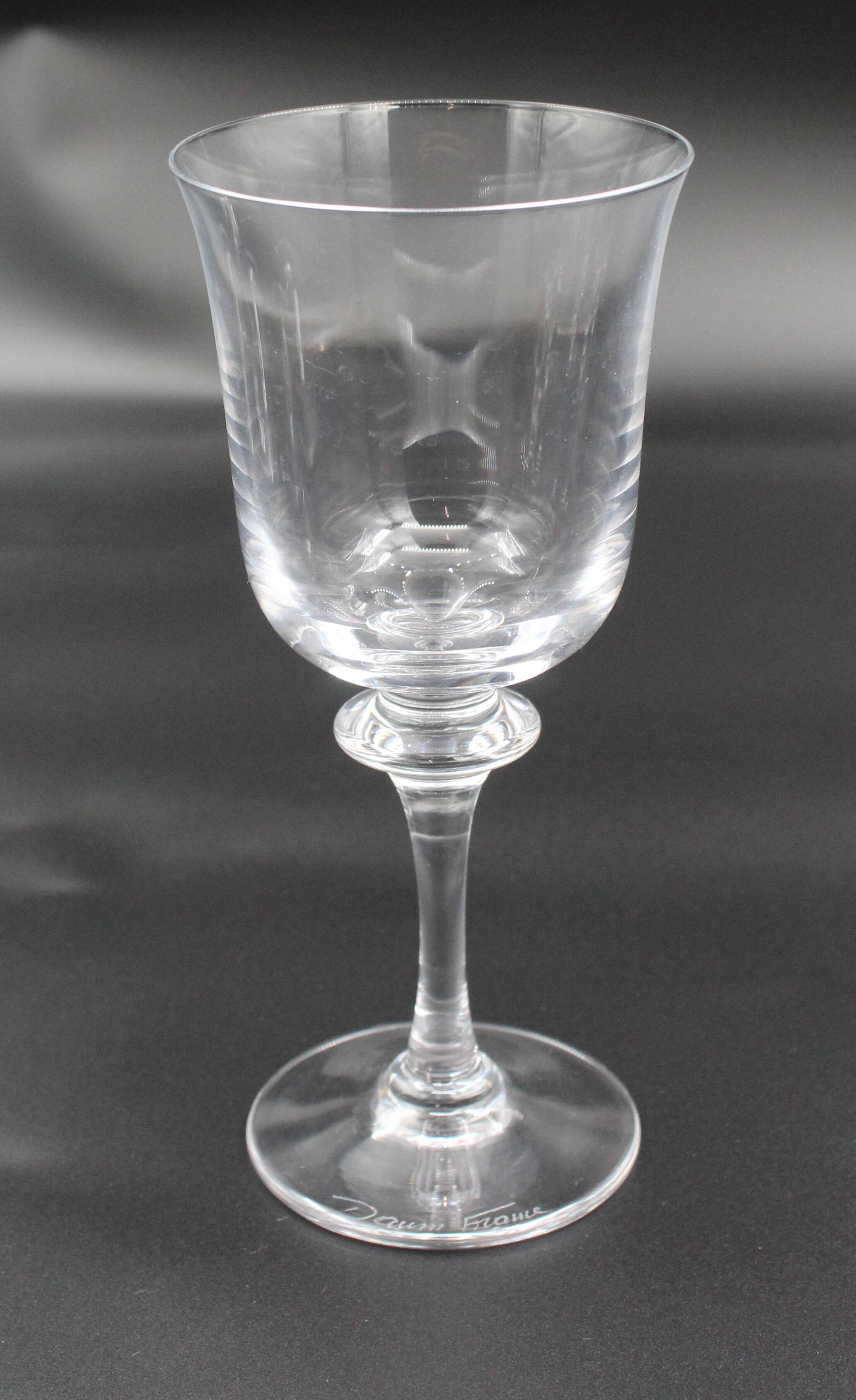 6 water glasses model Saumur crystal Daum France H = 18.5 cm