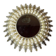 Large Italian sunburst wall mirror in gilded metal, 1960s-70s.