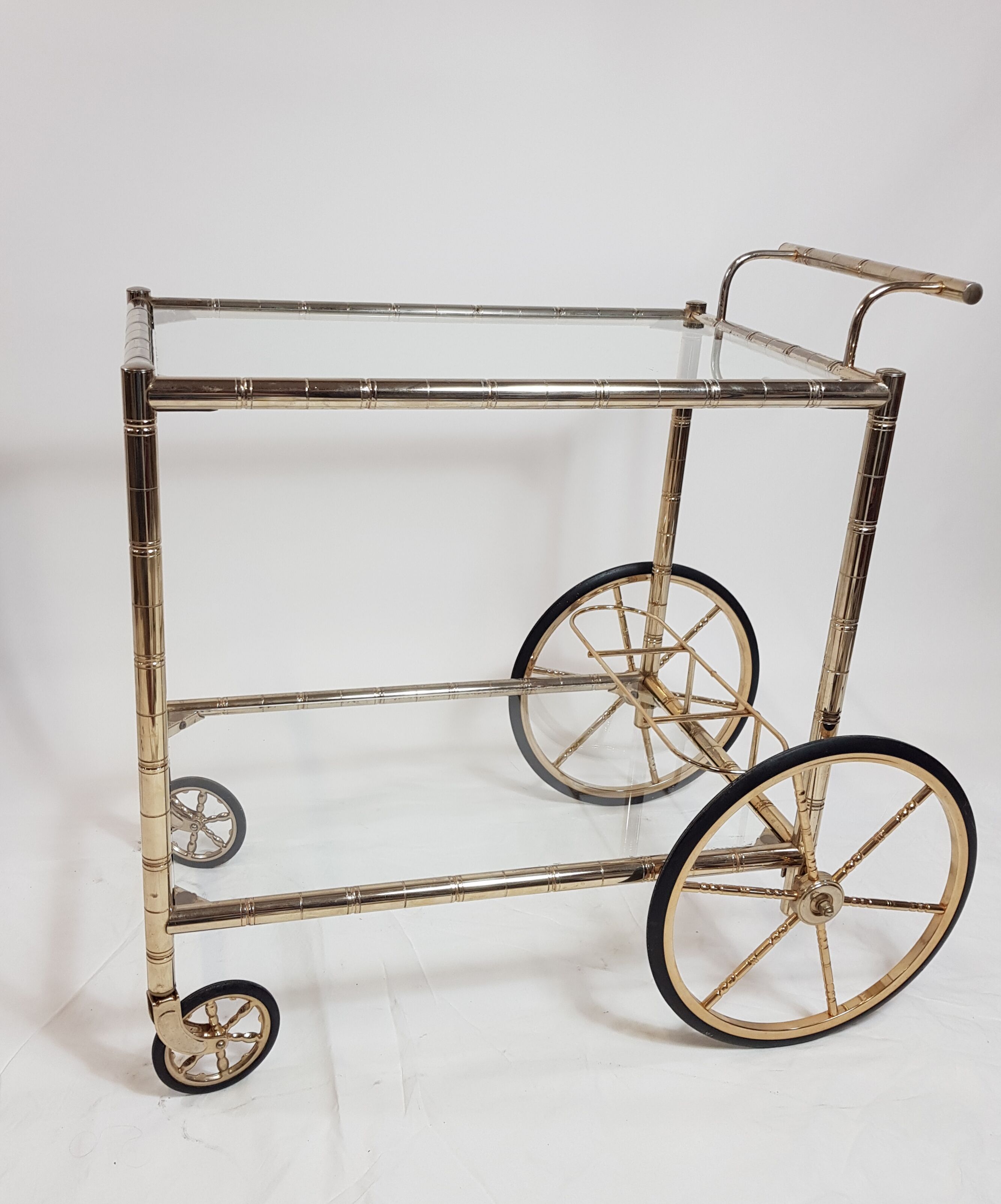 Service trolley serving gilded brass style Maison Baguès