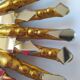 Golden wooden sun mirror 30cm
