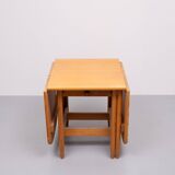 Eero Aarnio Solid Pine wood drop leaf dining table Laukaan Puu 1970s